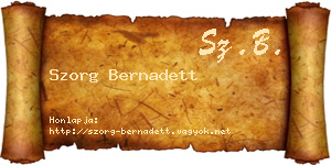 Szorg Bernadett névjegykártya