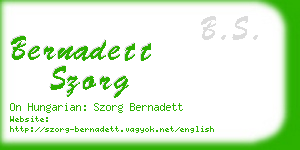 bernadett szorg business card